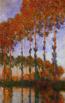 尅勞德 莫奈 Poplars on the Banks of the River Epte, Sunset